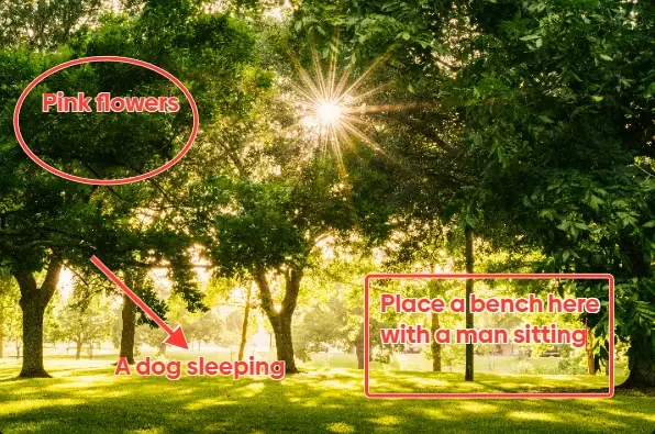 Three changes, one pass — the source, marked up